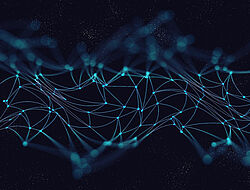 3D low poly abstract background with connecting lines and dots